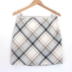 H&M Wool Blend Plaid Mini Skirt